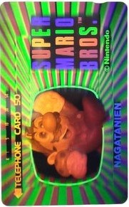 Telephone card for Super Mario Bros. — Holographic Telephone Card (Green) (Nagatanien, 1986)