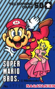 Telephone card for Super Mario Bros. — Telephone Card (Mario & Peach, Blue) (Nagatanien, 1986)