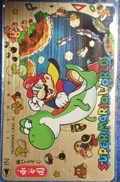 Telephone card for Super Mario World — Telephone Card (Gold) (Nagatanien, 1990)