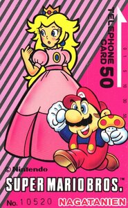 Telephone card for Super Mario Bros. — Telephone Card (Peach & Mario, Pink) (Nagatanien, 1986)