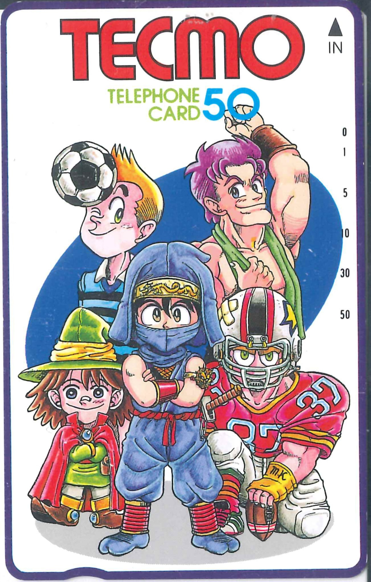 Telephone card for Tecmo All-Stars Character Card (Tecmo, 1990)
